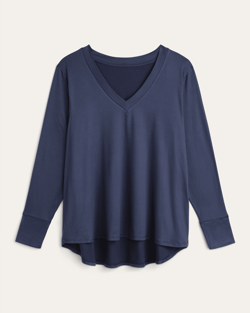 Plus Size Maci Featherweight Long Sleeve Top Navy